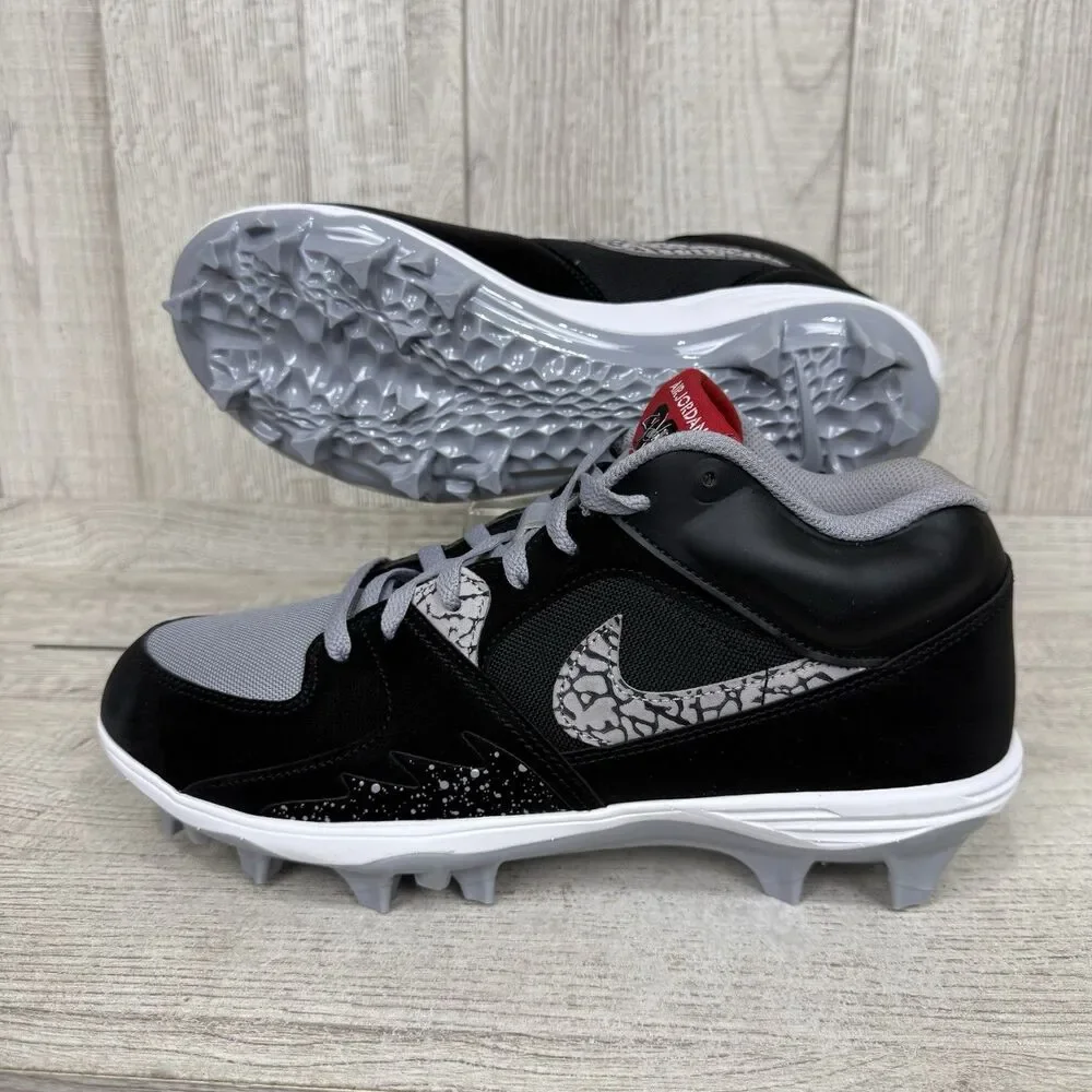 Jordan Stadium 90 Mens Size 11 Low TD Black Cement Football Cleats HQ0210-060